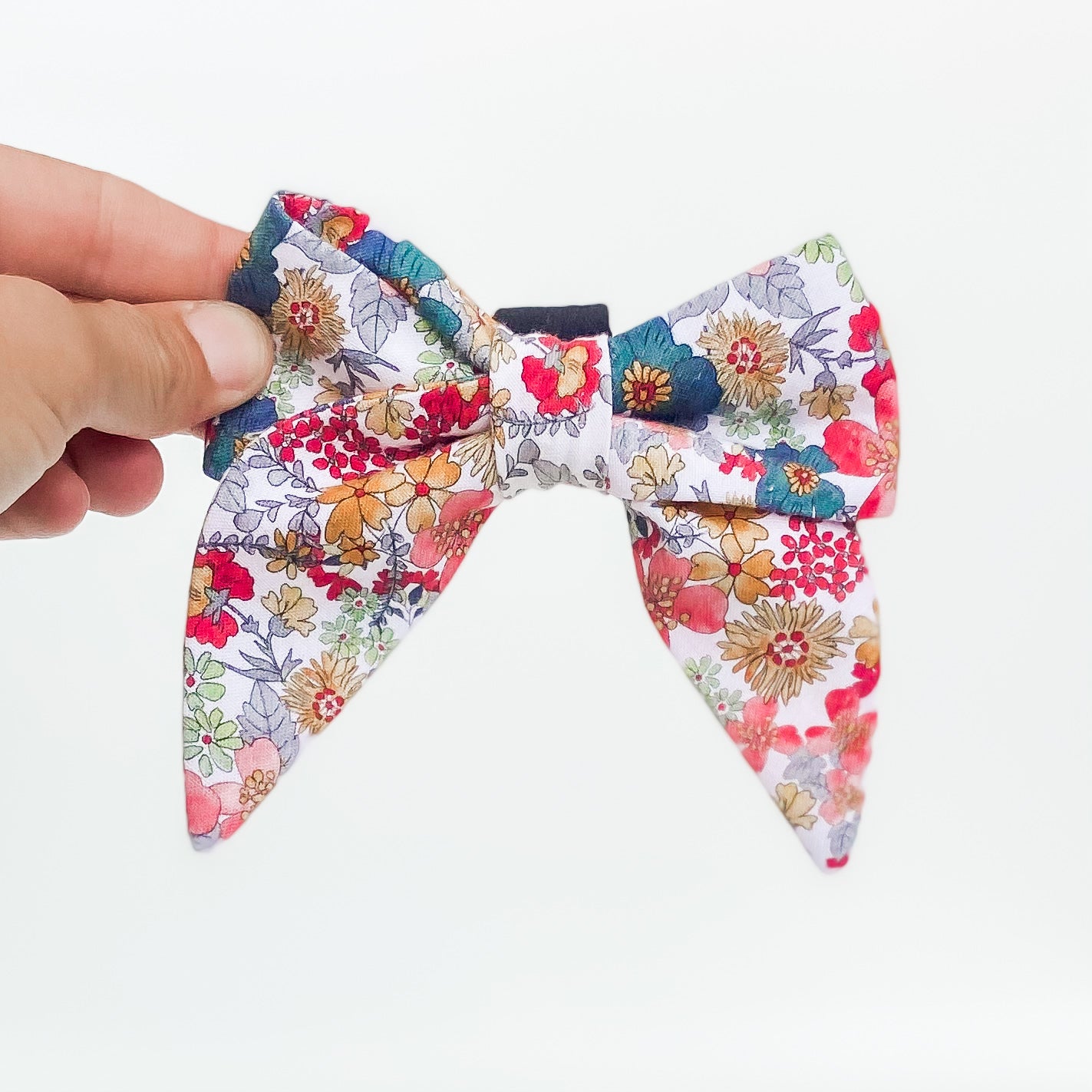 Vintage inspired floral sailor dog bow