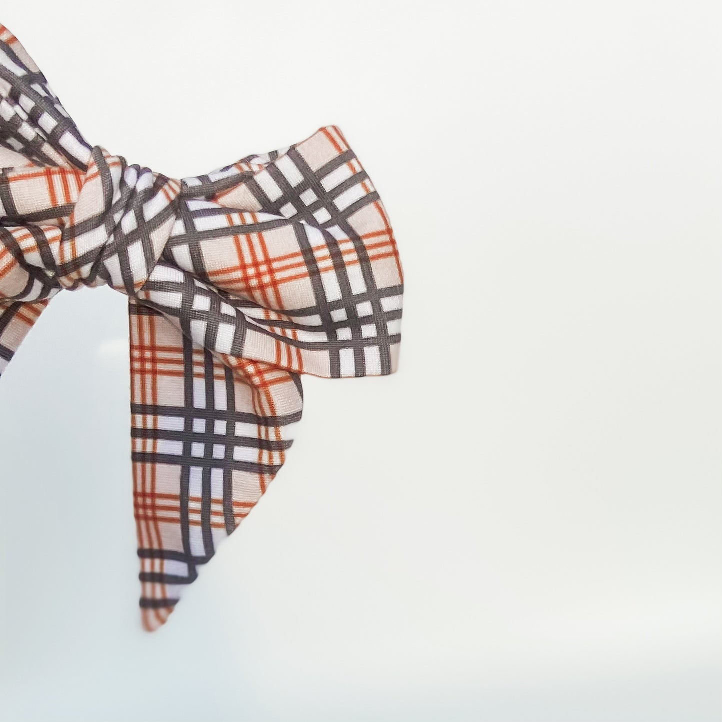 Pumpkin pie plaid dog sailor bow accessory