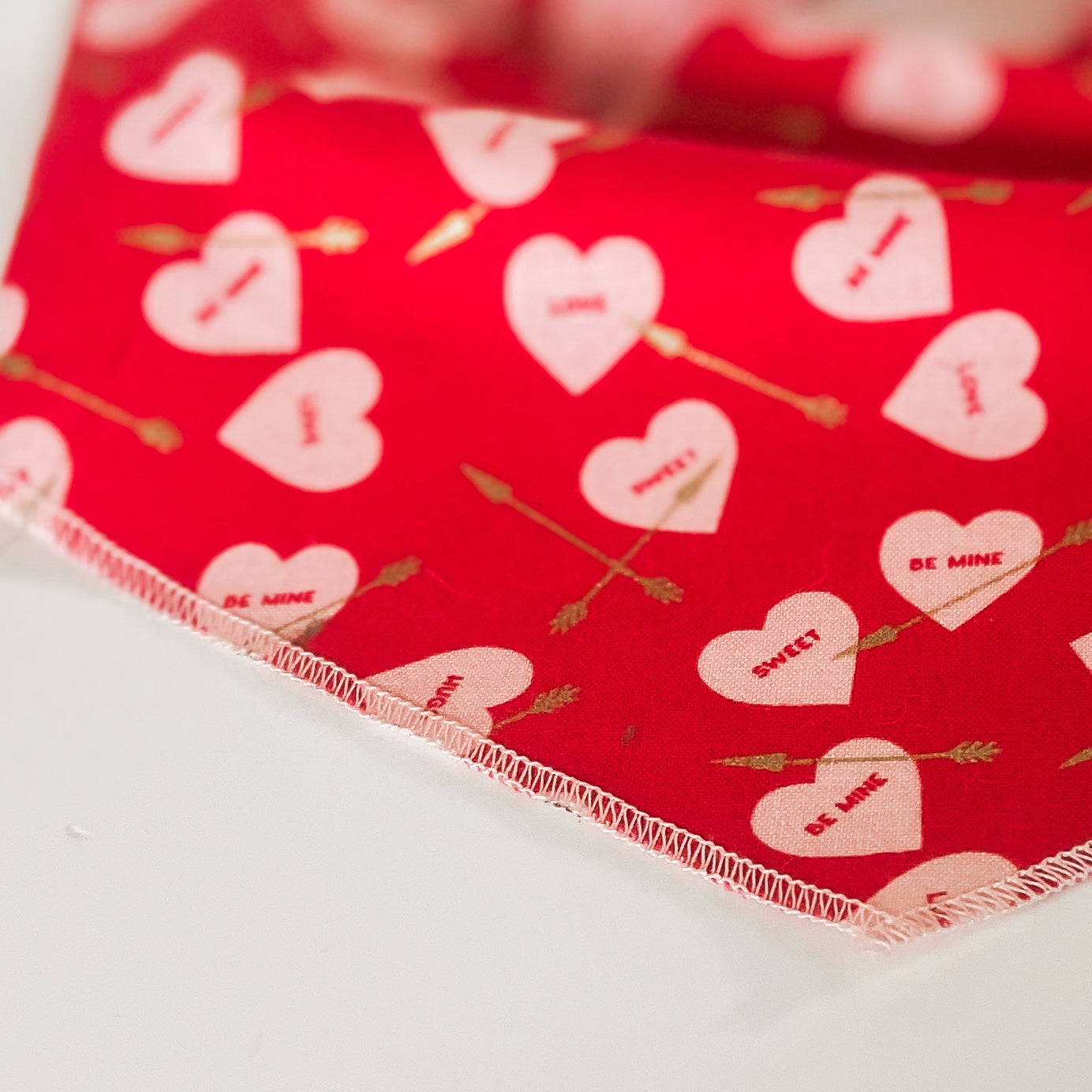 Cupid’s hearts and arrows valentine bandana pet accessory