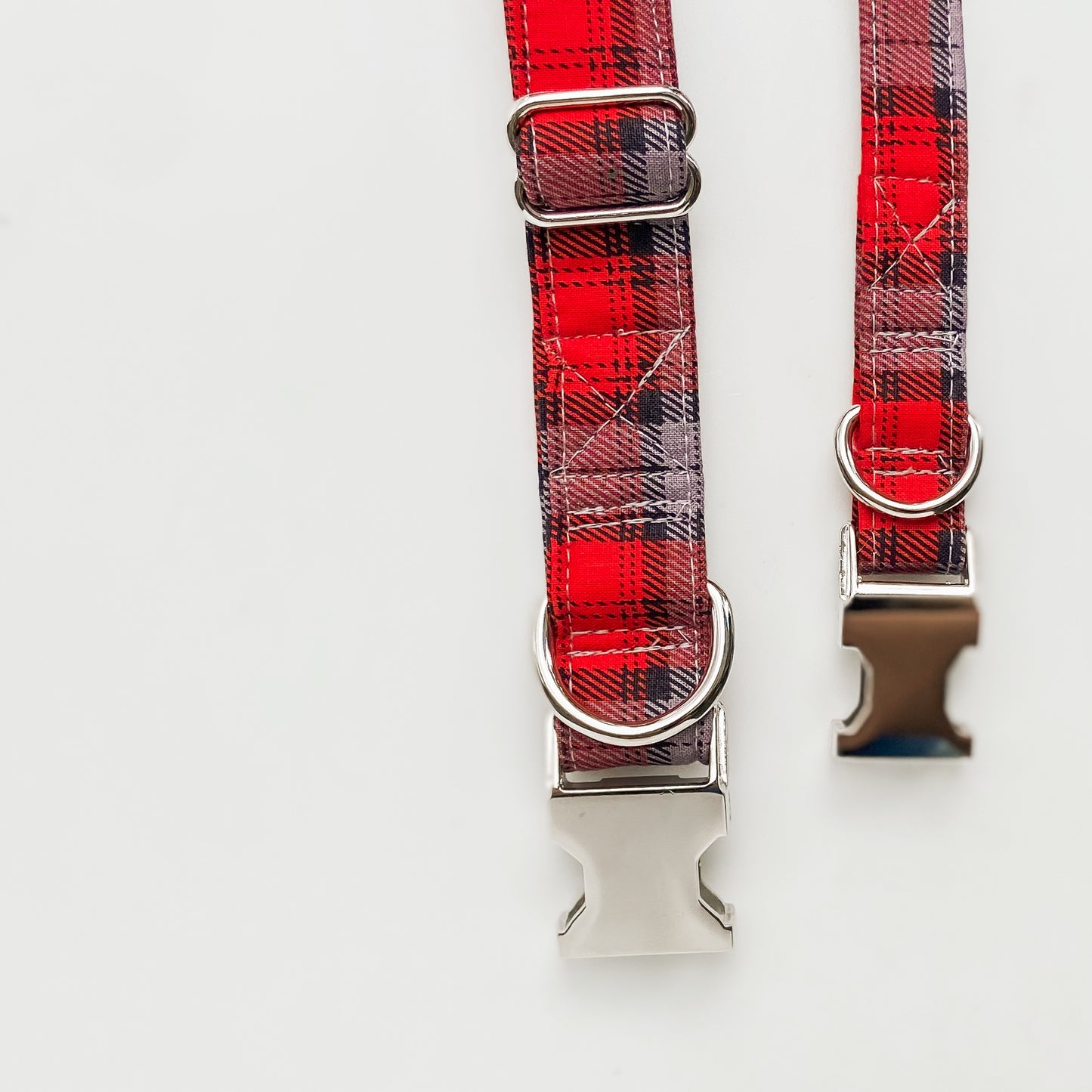 Scarlet and gray plaid dog collar back to school Ohio