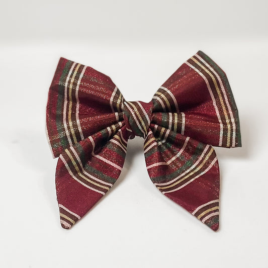 Christmas plaid recycled deluxe sailor bow accessory