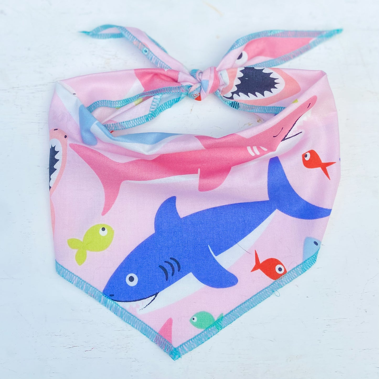 Pink sharks ocean beach summer dog bandana