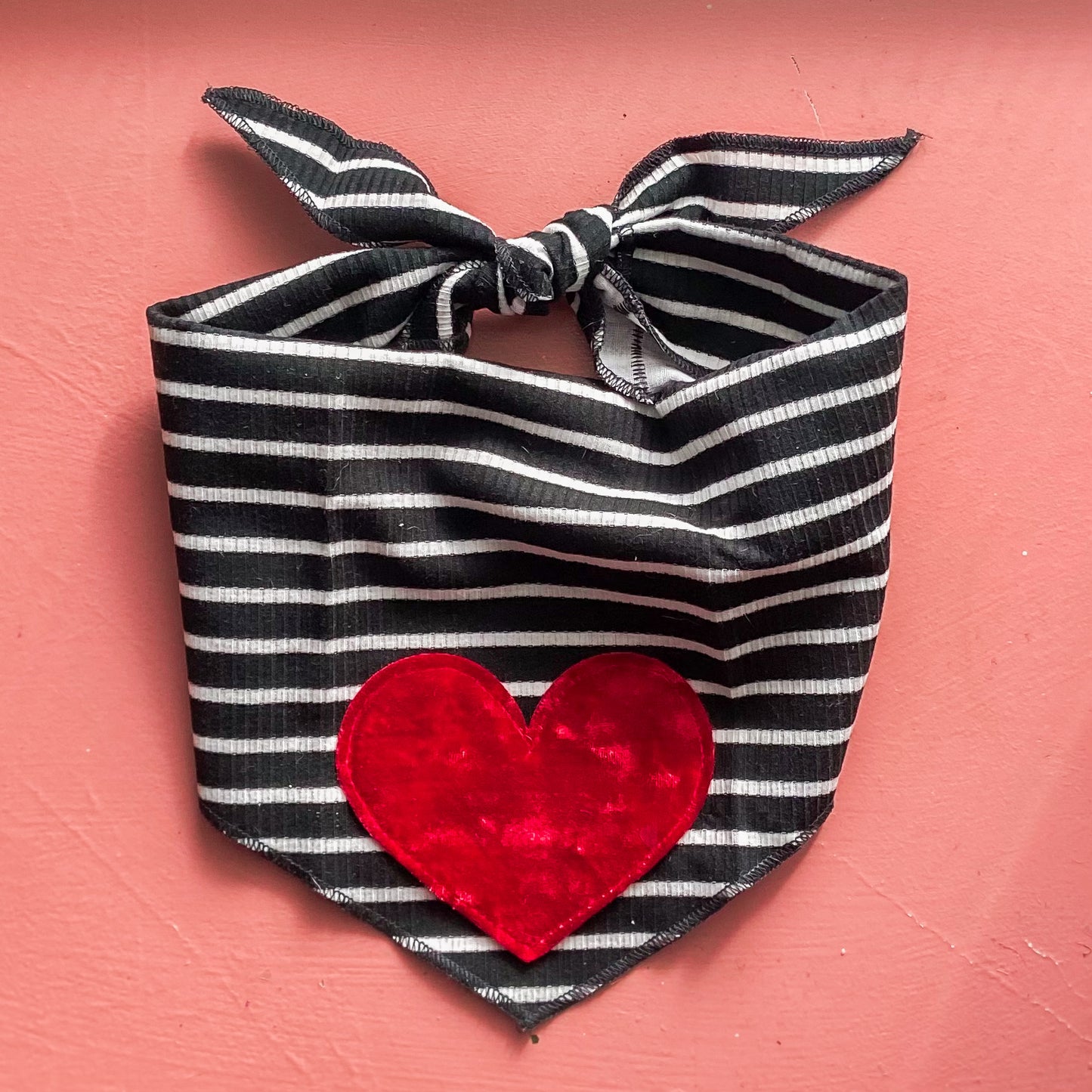 True Love red velvet dog valentine bandana pet accessory
