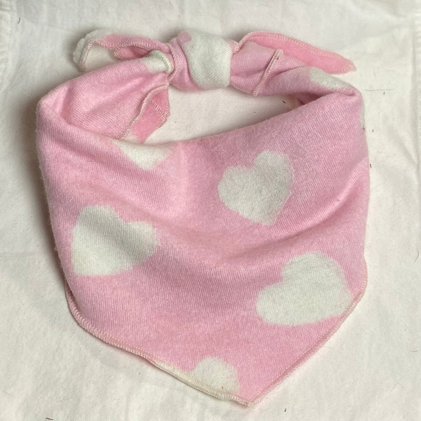 Pink hearts sweatshirt dog valentine bandana pet accessory