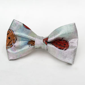 Holographic pumpkins Halloween dog bow tie pet accessory