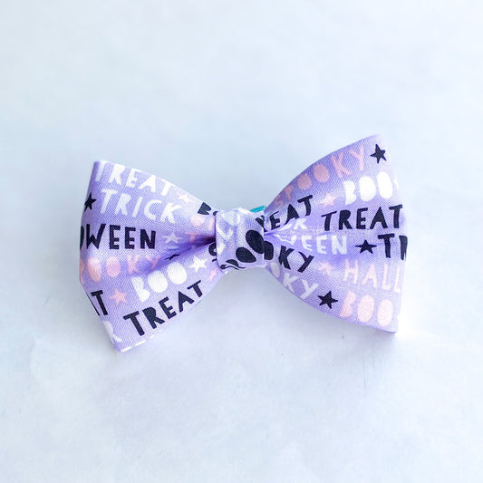 Trick or Sweet! Pastel Halloween dog bow accessory