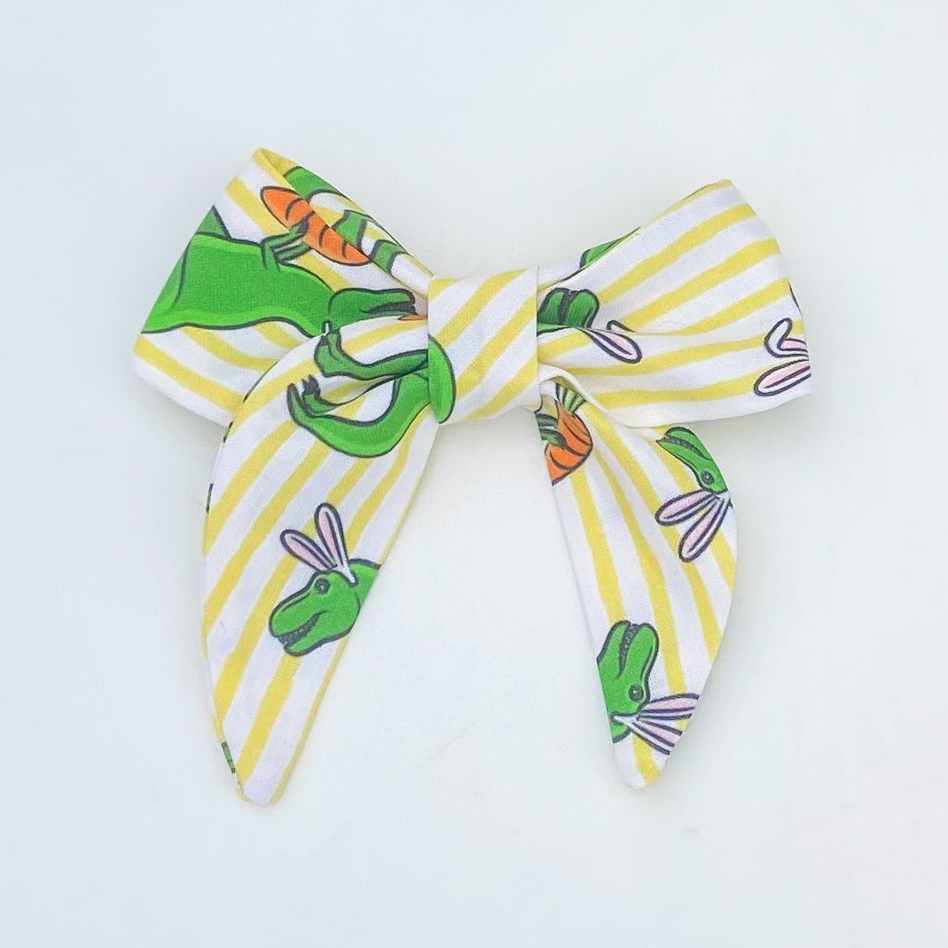 Easter Bunnysaurus rex dinos dog sailor bow accessory