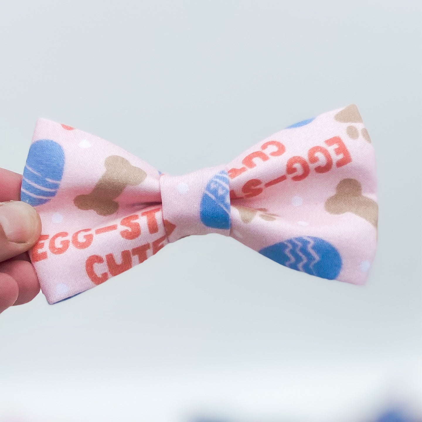 Egg-stra cute peach Easter dog bow pet accessory