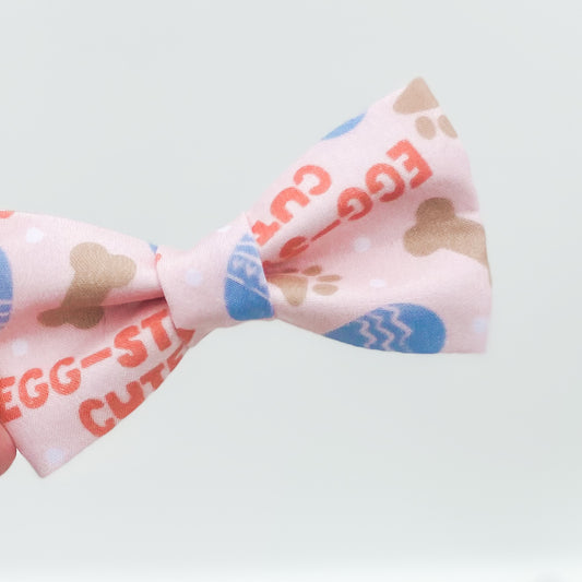 Egg-stra cute peach Easter dog bow pet accessory