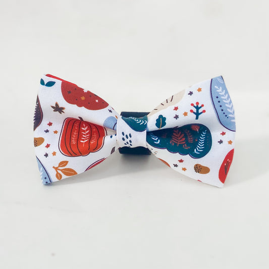 Boho folk pumpkins fall dog bow tie