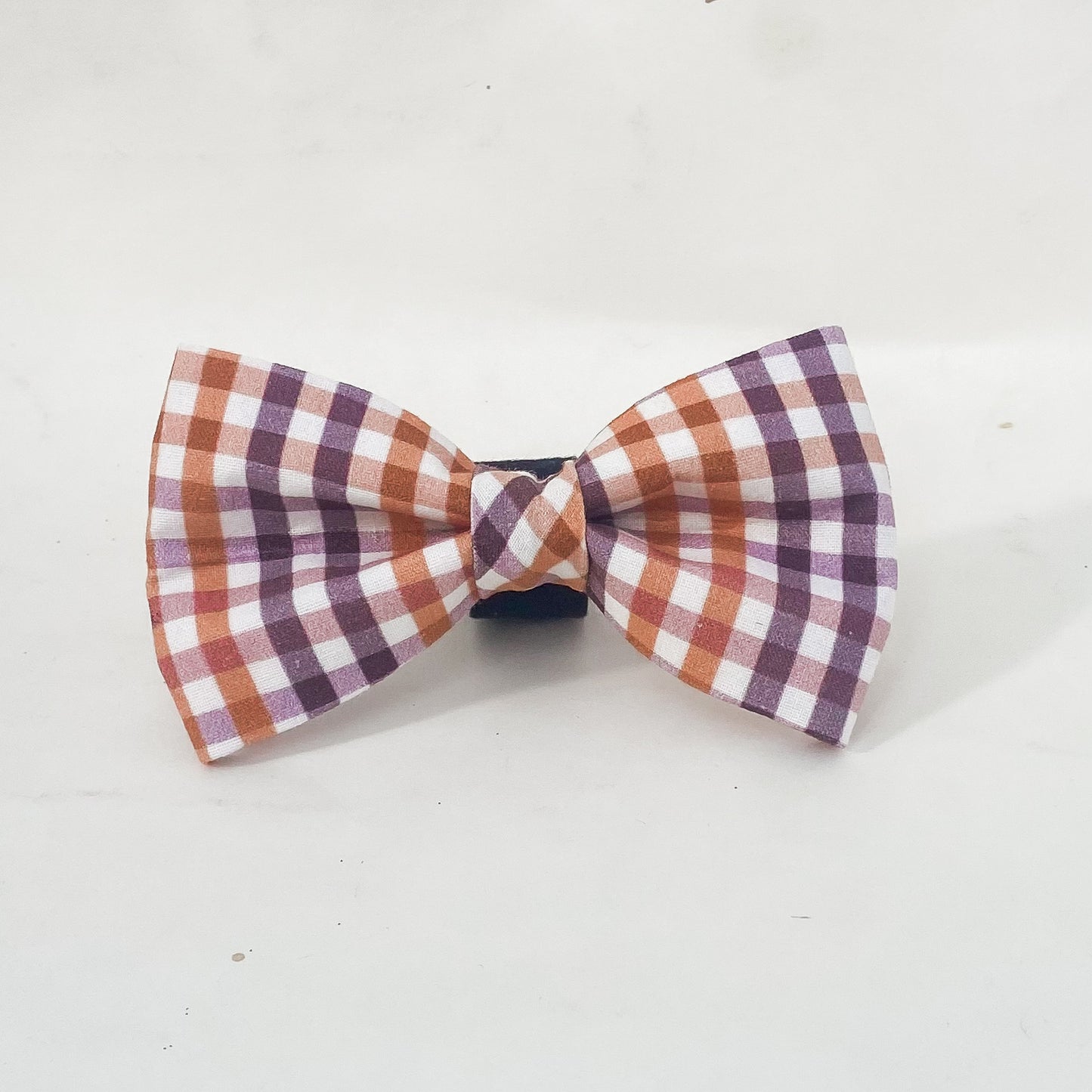 Fall colors plaid fall dog bow tie