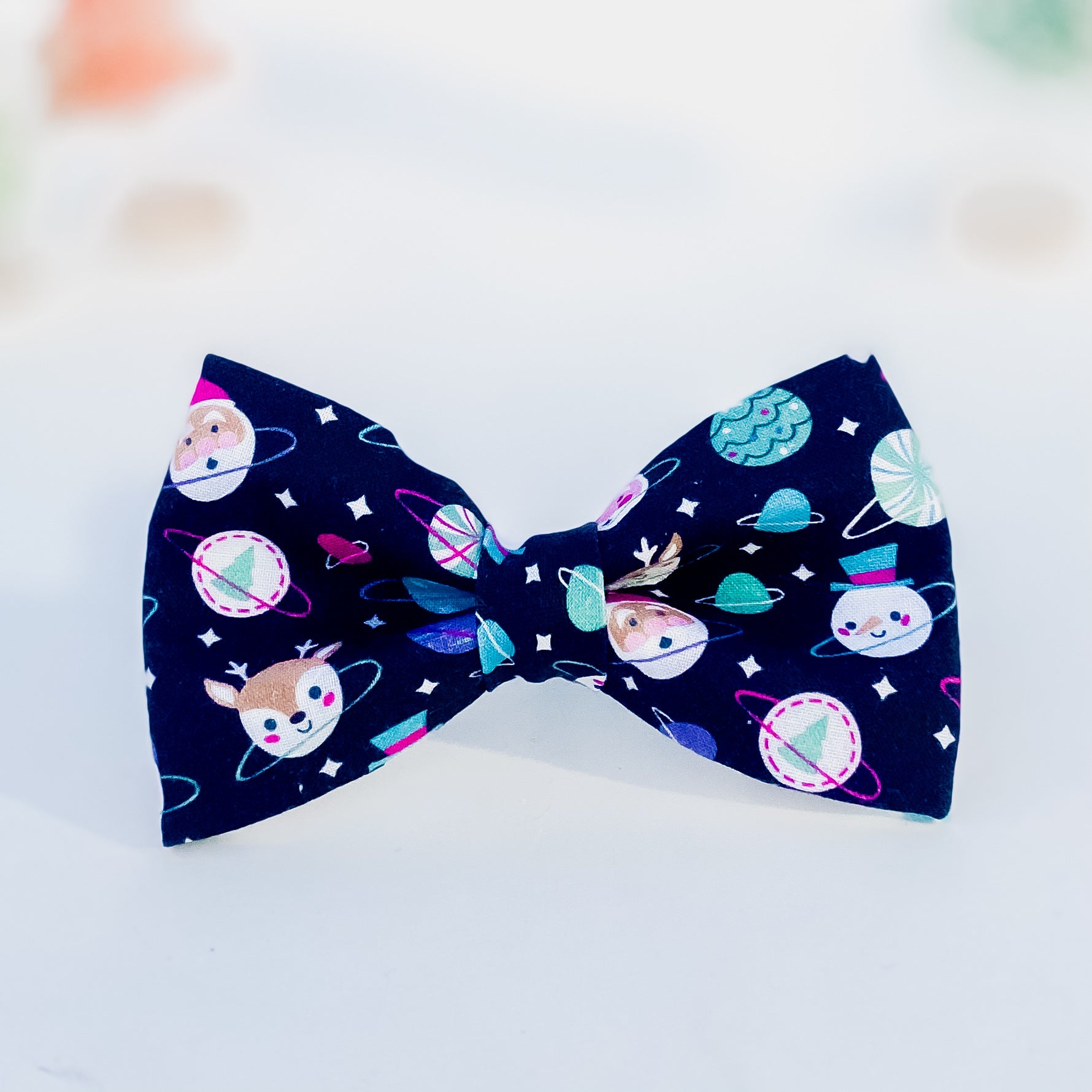 Joy to the Universe Christmas dog bow tie pet accessory