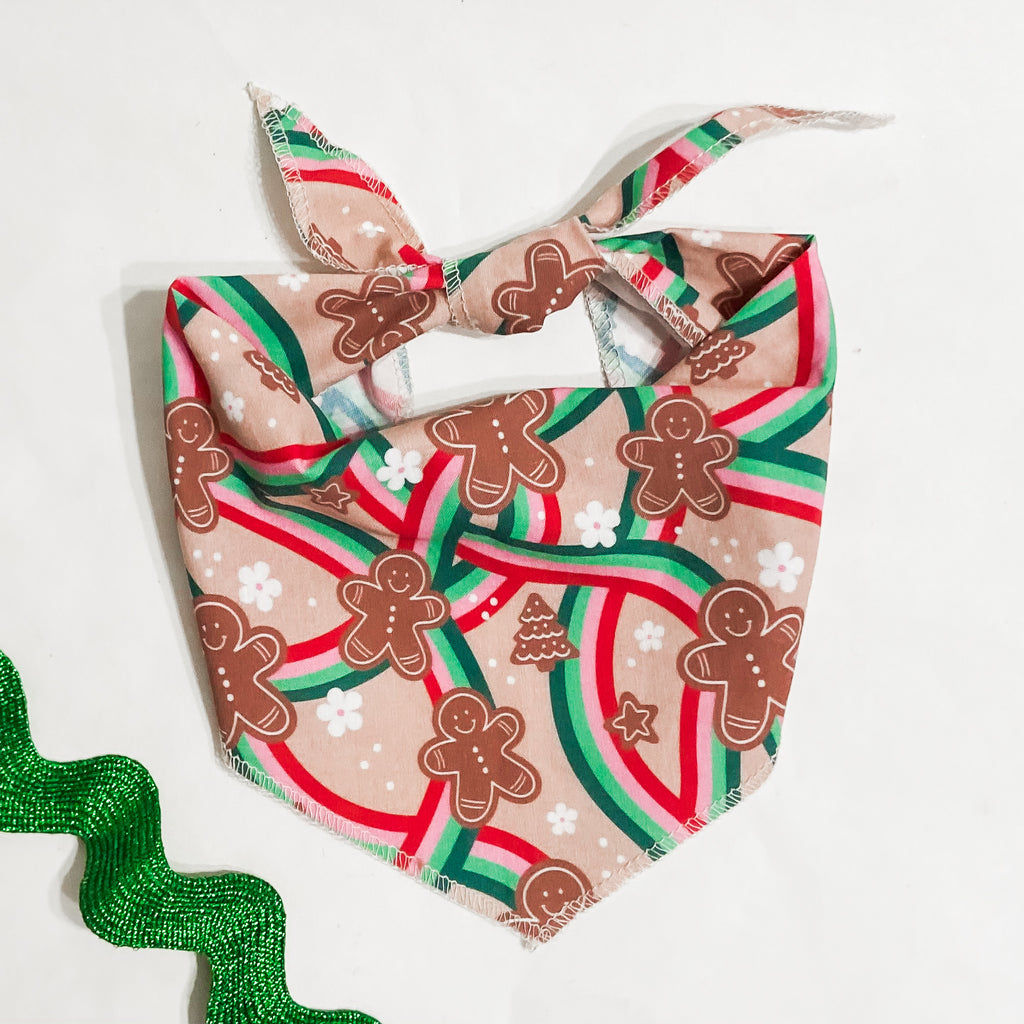 Groovy Gingerbread Christmas dog bandana pet accessory