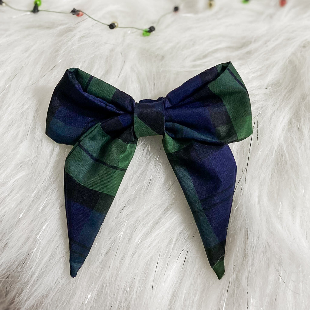 Night watch plaid Christmas dog sailor bow tie pet accessory