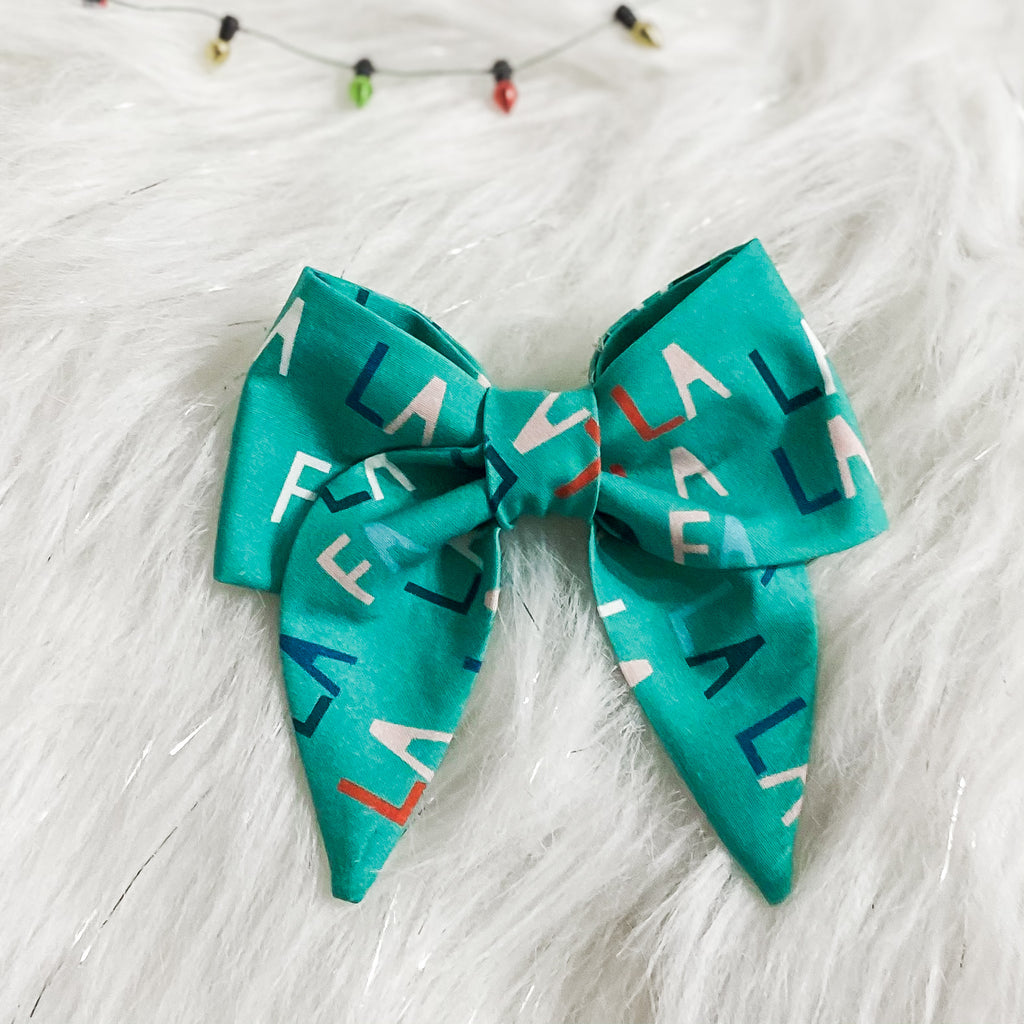 Fa la la Christmas dog sailor bow tie pet accessory