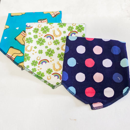 Set of 3 medium spring themed dog bandanas accessory