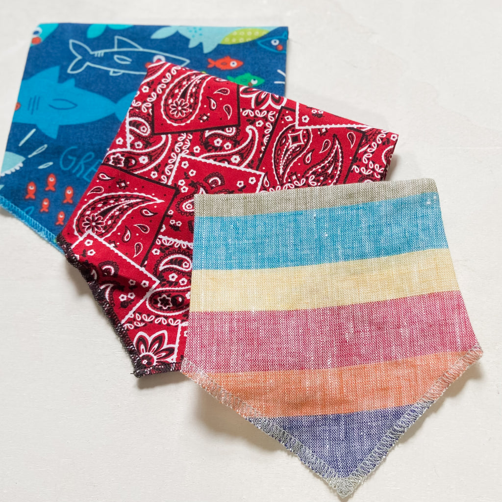 Set of 3 medium summer themed dog bandanas accessory
