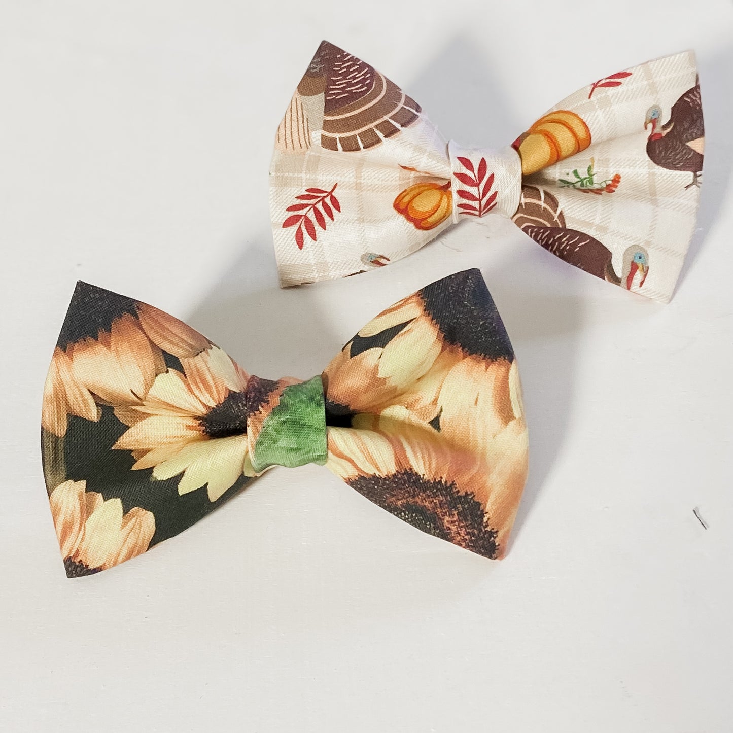 Set of two fall dog bow tie pet accessory