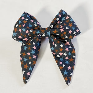 Blue and pink retro stars dog sailor bow tie pet accessory
