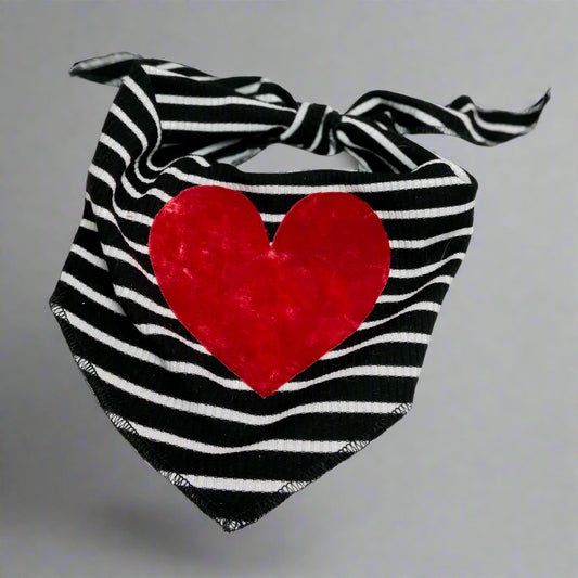 True Love red velvet dog valentine bandana pet accessory