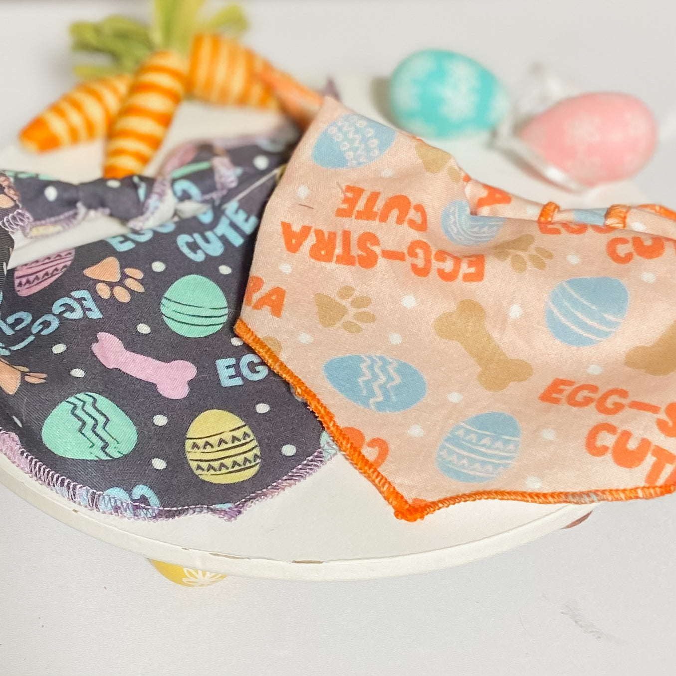 Egg-stra cute peachy Easter dog bandana pet accessory