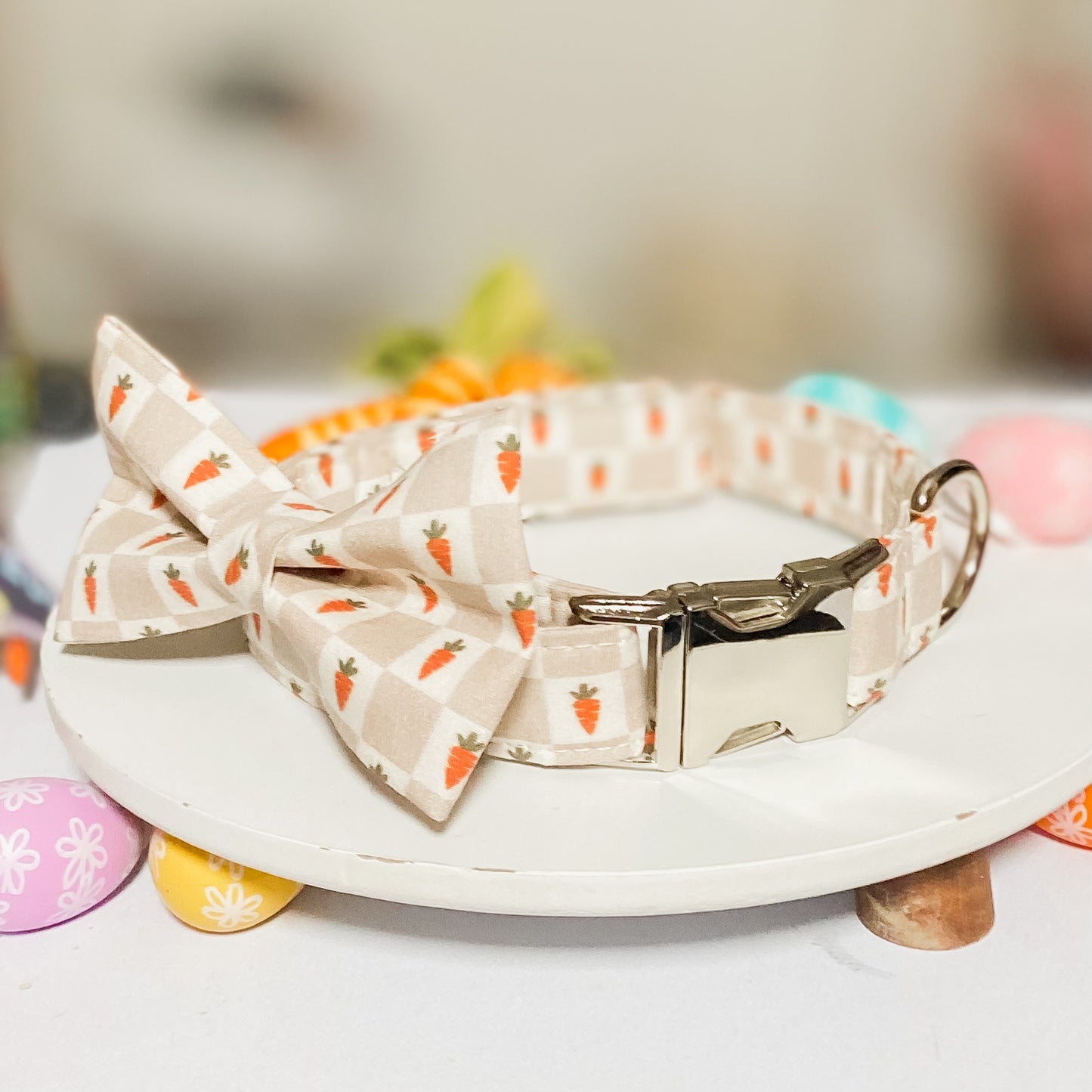 Carrots for the Easter bunny dog bow pet accessory