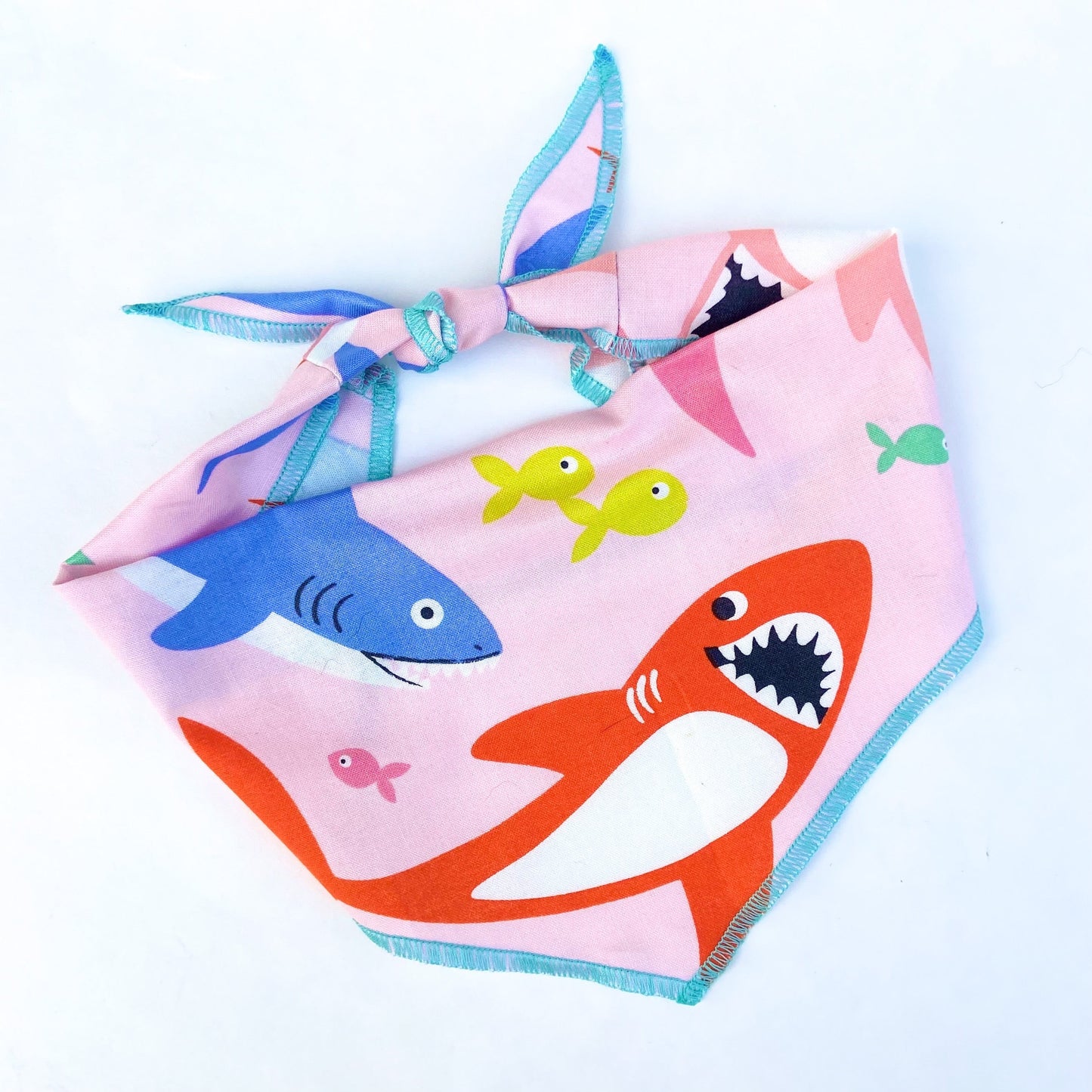 Pink sharks ocean beach summer dog bandana