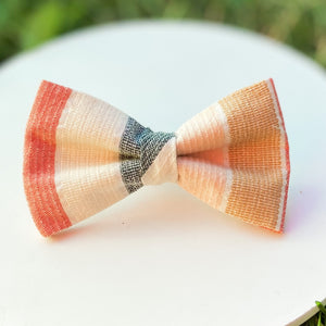 Peach gauze dog bow tie pet accessory