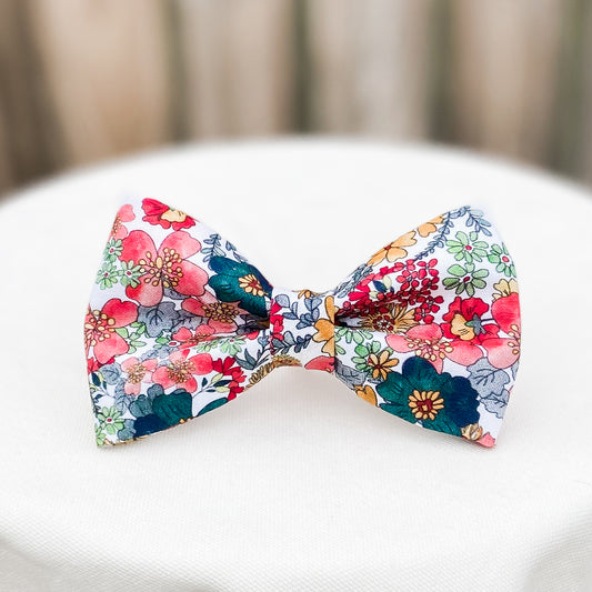 Vintage inspired floral dog bow pet accessory