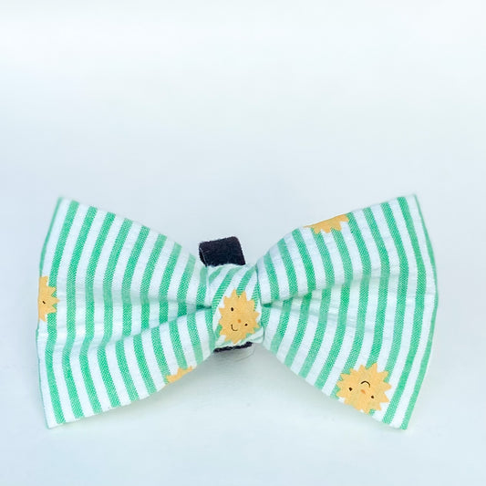 Sunny days seersucker sunshine dog bow