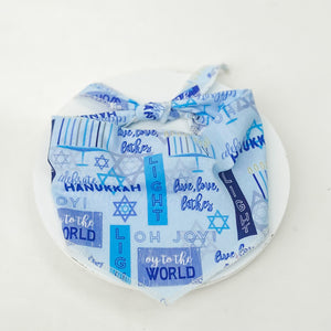 Oy to the World! Hanukkah dog bandana pet accessory