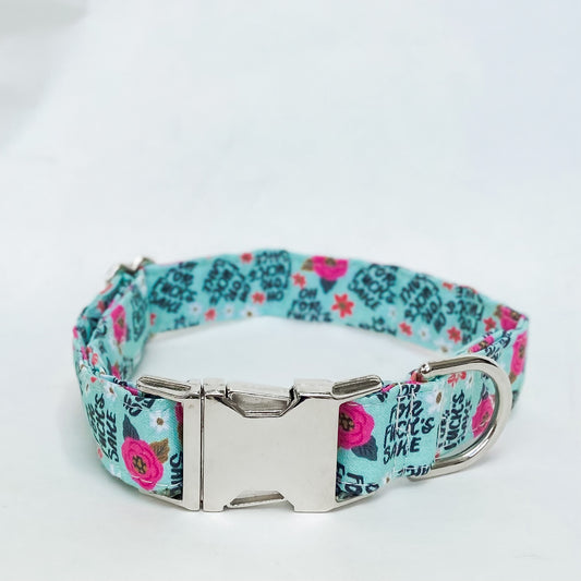 For fuck’s sake pretty floral dog collar