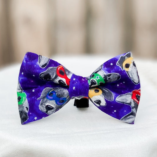 Superdog! galaxy dog bow