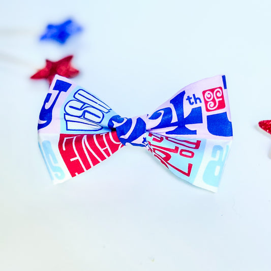 Retro fourth dog bow tie Fourth of July pet accessory