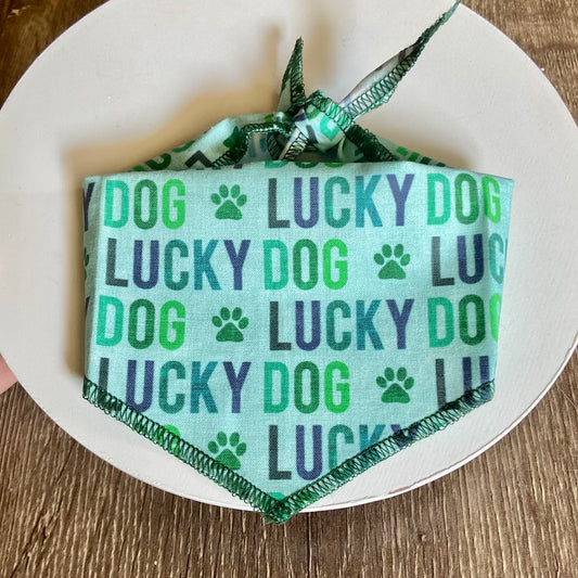 Lucky dog green St. Patrick's day dog bandana