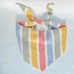 Pastel stripes double gauze dog bandana