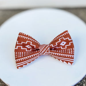 Geometric rust dog bow tie