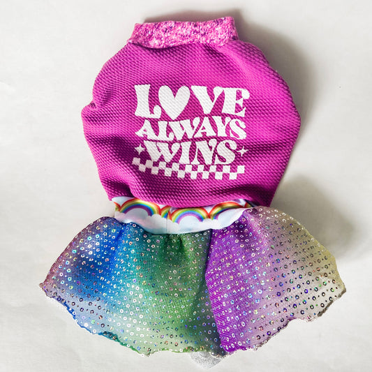 Love always wins PRIDE dog dress