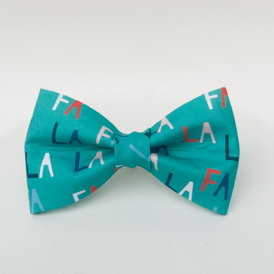 Fa la la Christmas dog bow tie pet accessory