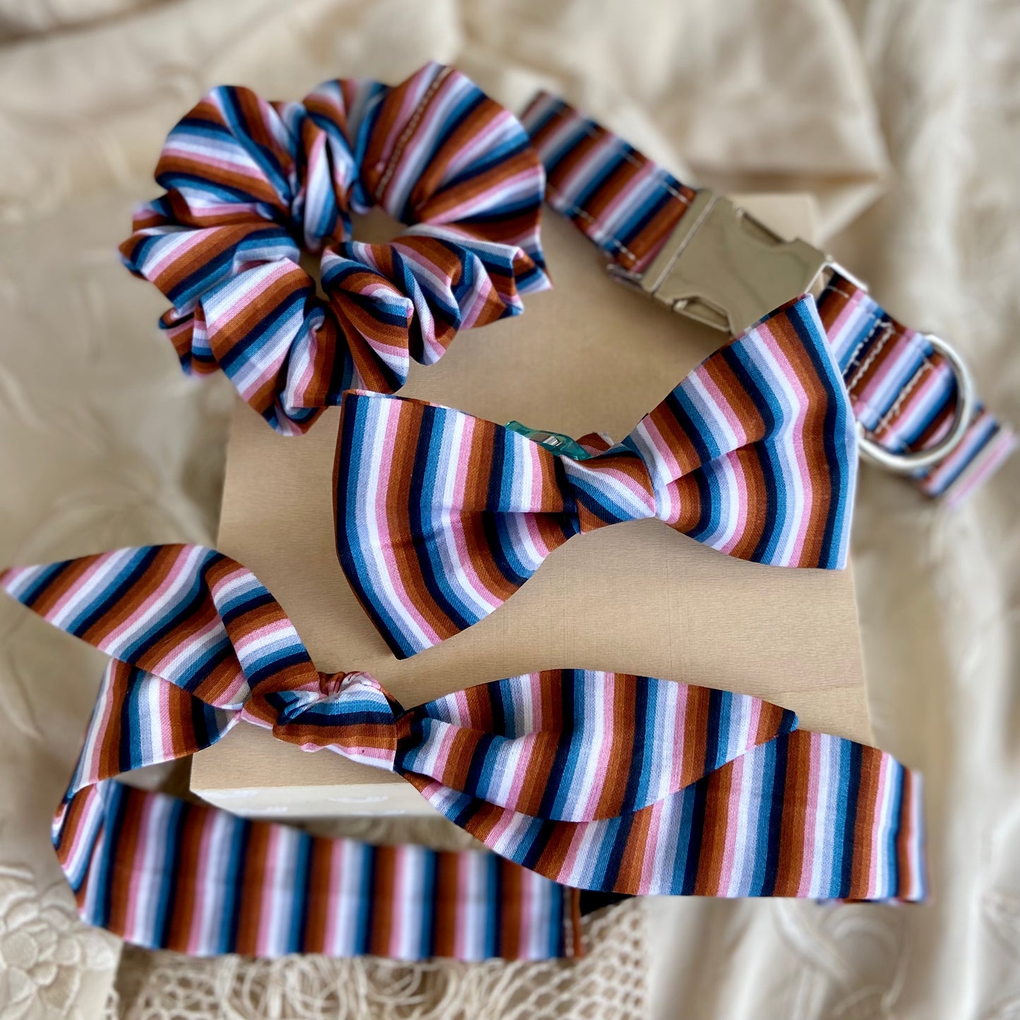 Retro micro stripes top-knot headband