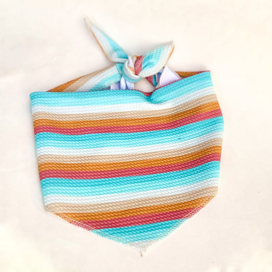 Sunset stripes bullet knit dog bandana