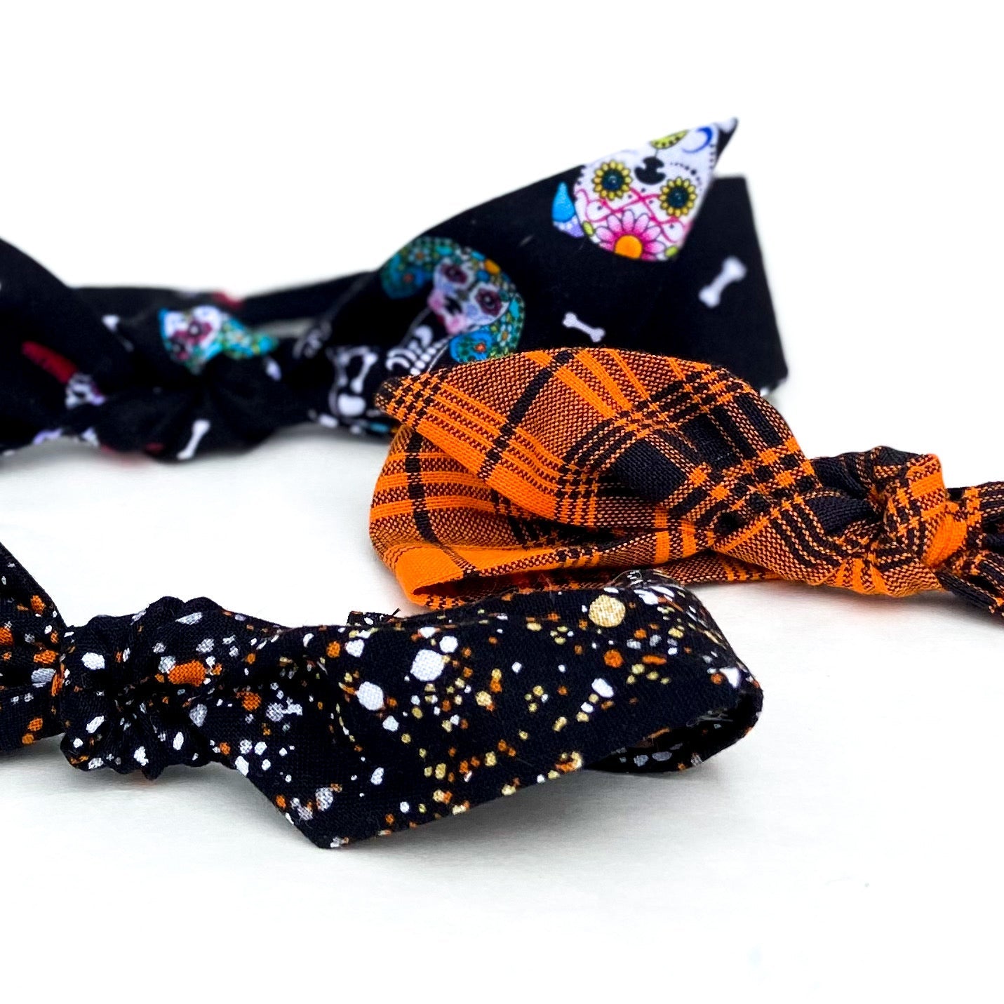 Halloween plaid top-knot headband