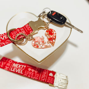 Piece of my heart collar charm / key chain set