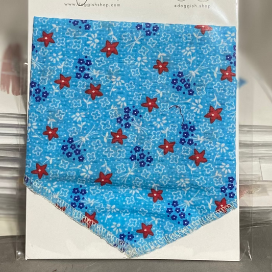 Light blue floral dog bandana