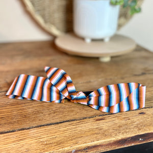 Retro micro stripes top-knot headband