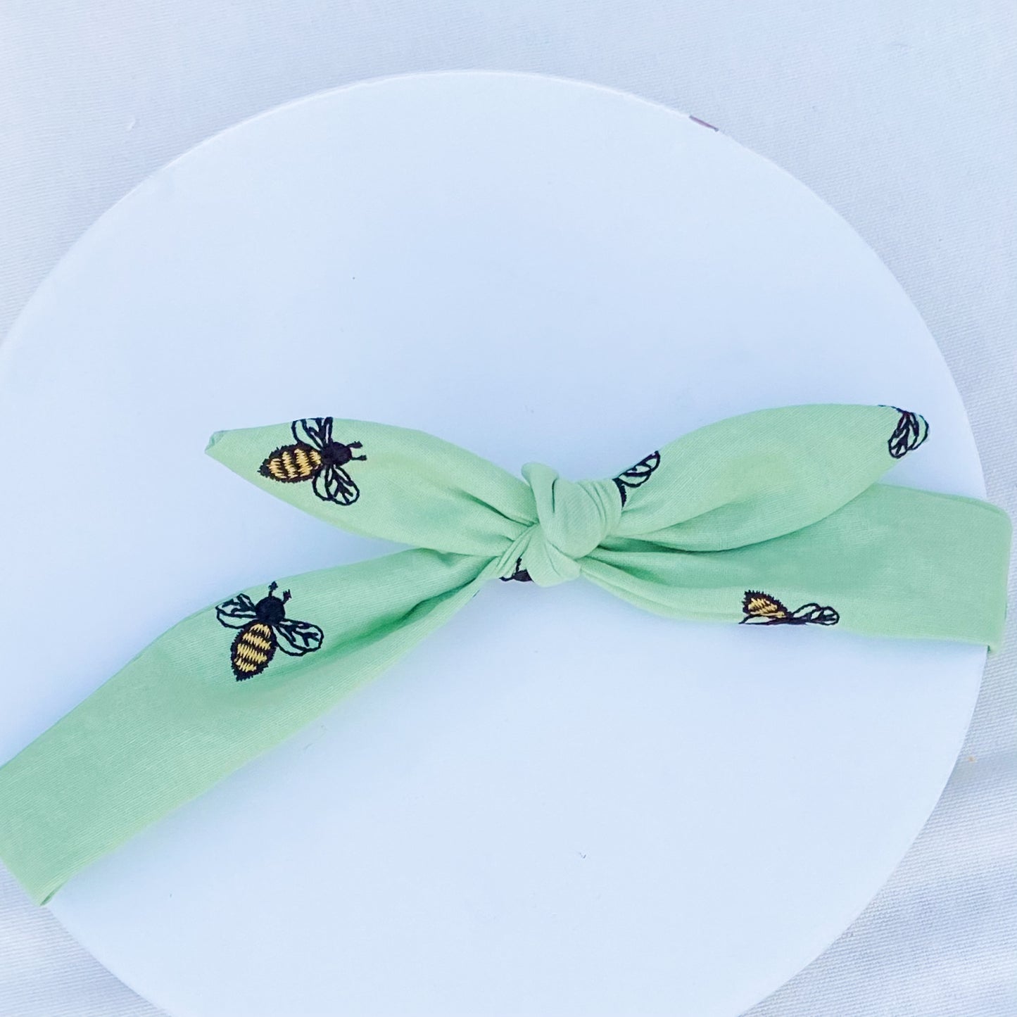 Save the bees embroidered dog bow