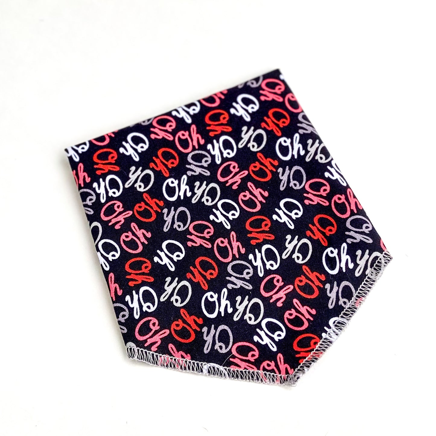 OH scarlet and gray dog bandana Ohio