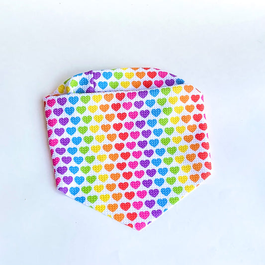 Choose love rainbow hearts bullet knit PRIDE dog bandana