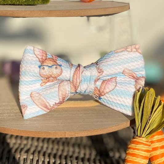 Hip bunnies striped easter dog bow accessory