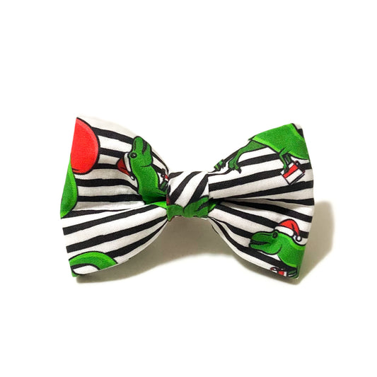 Santa-saurus Rex Christmas dog bow tie pet accessory